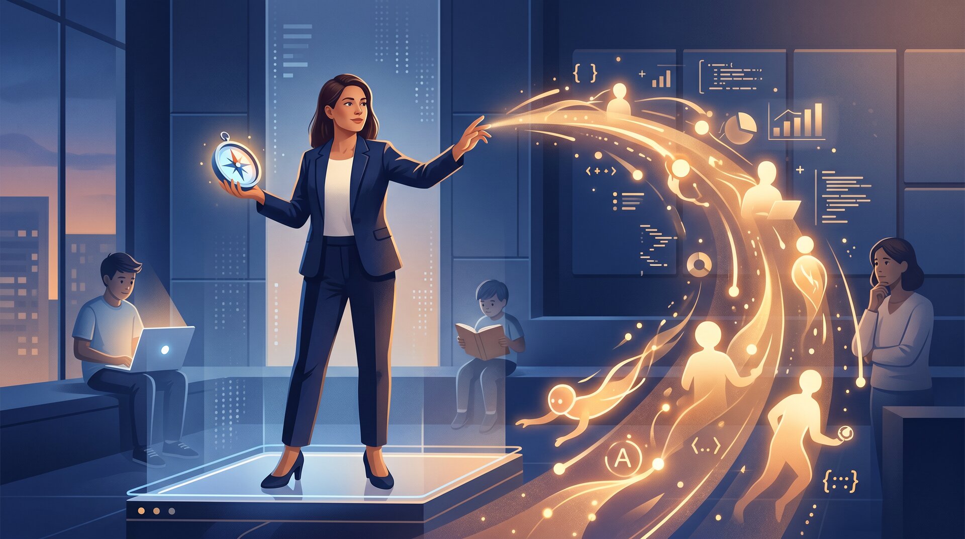 Illustration showing the expanding role of agentic AI across industries