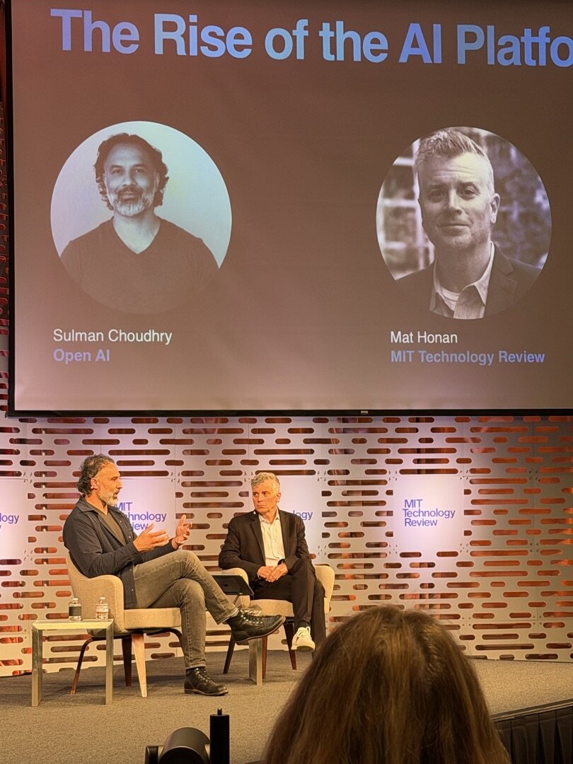 Sulman Choudhry of OpenAI in conversation with Mat Honan at EmTech AI 2026 at MIT